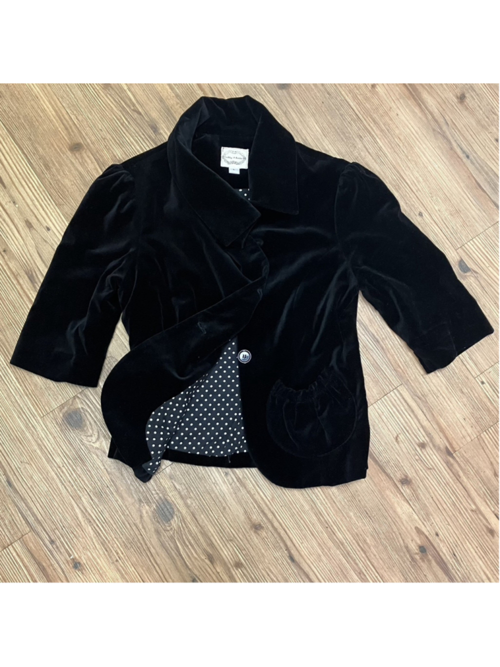 Abby & Katie Girls Black Velvet Jacket SZ Large 100% Cotton Holiday Party Event